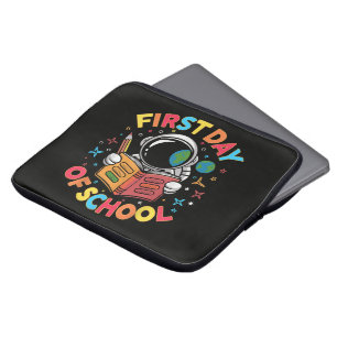 First Day of School Astronaut Space Back to School Laptop Sleeve