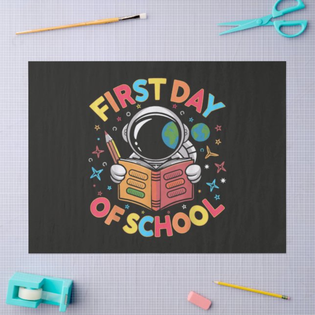 First Day of School Astronaut Space Back to School Tissue Paper (Craft)