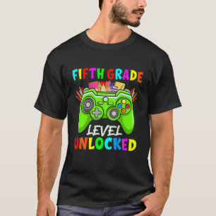 First Day Of School Boy Girl Fifth Grade Level Unc T-Shirt