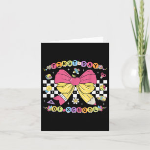 First Day Of School Bracelets Pencil Coquette Back Card