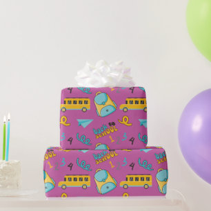 First Day of School Bus: Seamless Wrapping Paper