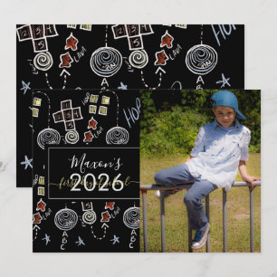 First Day of School Chalk Script Photo Card