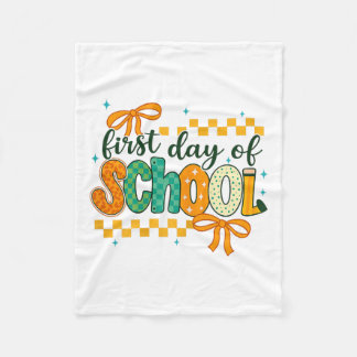 First Day Of School Coquette Bow Back To School Wo Fleece Blanket