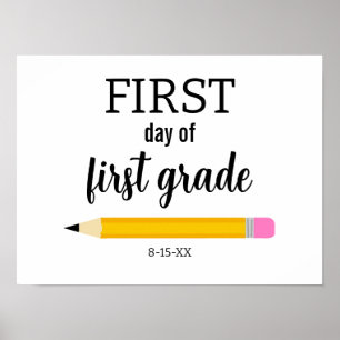 First Day of School Custom School Grade Poster