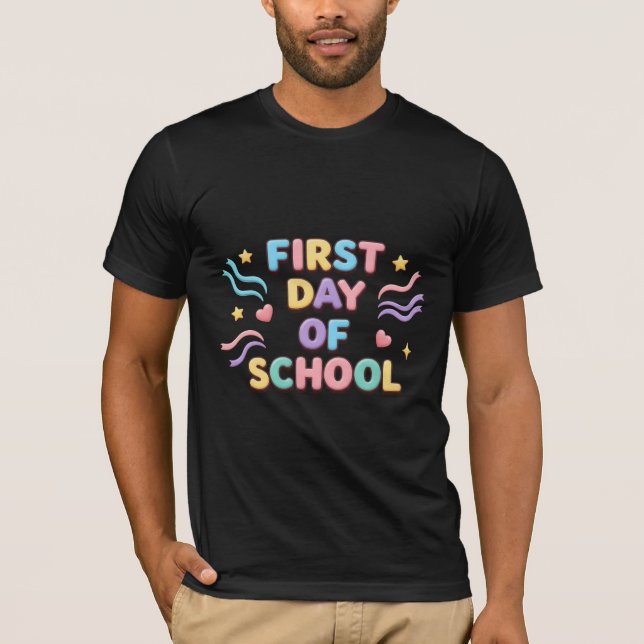 First Day of School Cute 3D Pastel T-Shirt (Front)
