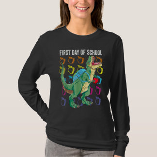 First Day Of School  For Boys Toddlers  Kids Rex T-Shirt