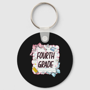 First Day Of School Girly Coquette1  Key Ring