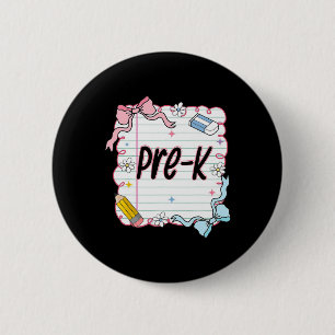 First Day Of School Girly Coquette 6 Cm Round Badge