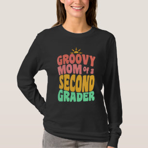 First Day of School Groovy Mum of a Second Grader  T-Shirt