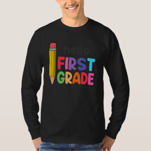 First Day Of School Hello 1st Grade Teacher Studen T-Shirt