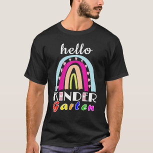 First Day Of School Hello Kindergarten Teacher Rai T-Shirt