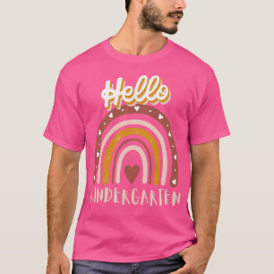 First Day of School Hello Kindergarten Teacher Rai T-Shirt