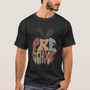First Day Of School Hello Preschool Retro Back To T-Shirt
