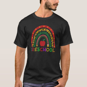 First Day Of School Leopard Rainbow Preschool Teac T-Shirt
