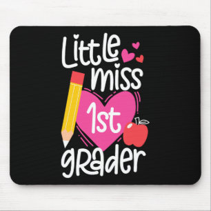 First Day Of School Little Miss 1st Grader Girls Mouse Pad