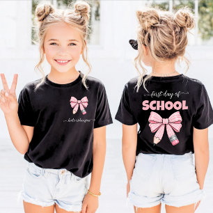 First day of school Pencil Bow Custom name T-Shirt