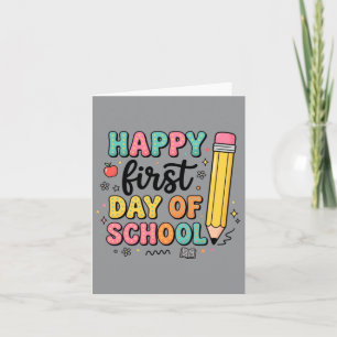 First Day Of School Pencil Shirt Cute Back To Card