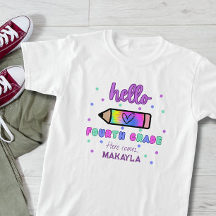 First Day of School Personalised Fourth Grade T-Shirt