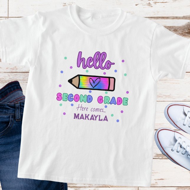 First Day of School Personalised Second Grade T-Shirt (Creator Uploaded)