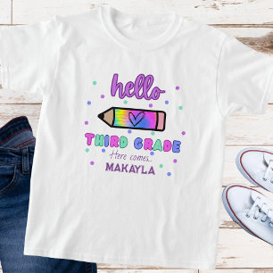 First Day of School Personalised Third Grade T-Shirt