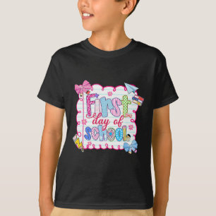 First Day Of School Preppy Coquette Bow Back To Sc T-Shirt