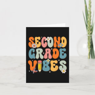 First Day Of School Second Grade Vibes Back to Sch Card