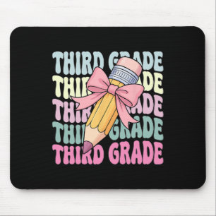 First Day Of School Shirt Third Grade Coquette 3rd Mouse Pad
