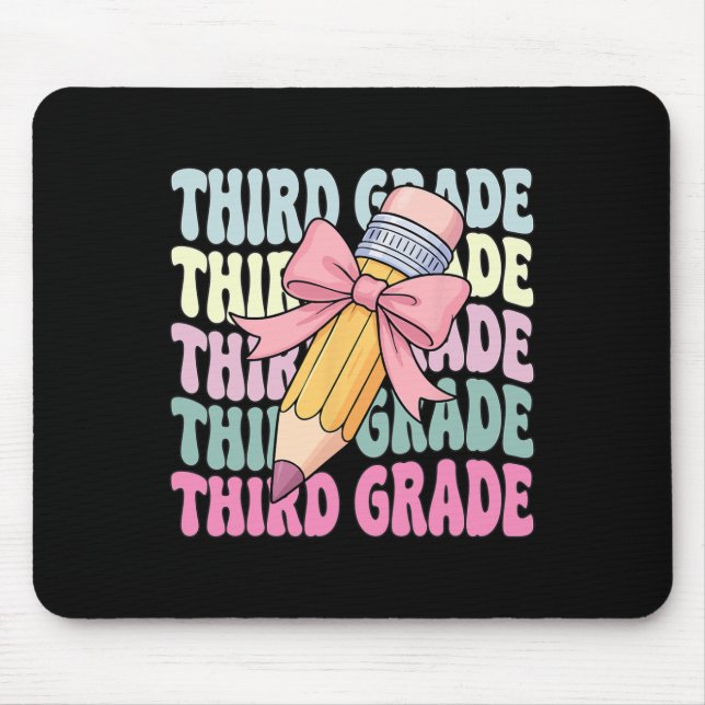First Day Of School Shirt Third Grade Coquette 3rd Mouse Pad (Front)