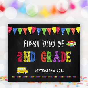 First Day Of School Sign   2nd Grade Poster