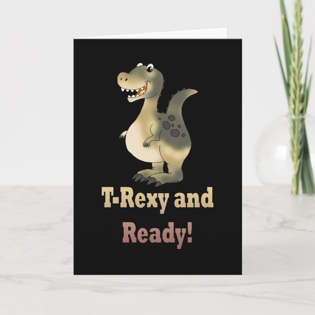 First day of school - T-Rex Dino Card (Front)
