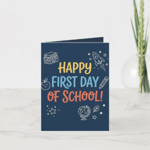 First Day of School Teacher Welcome Note Navy Card