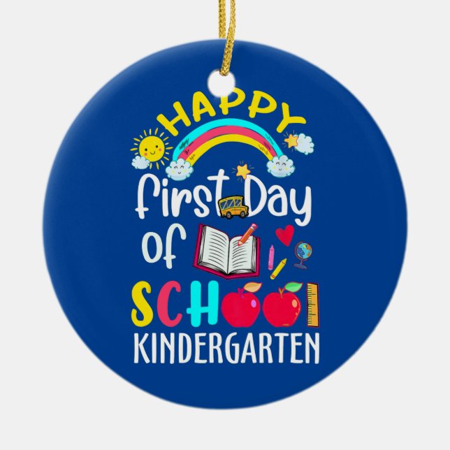 First Day Of School Team Kindergarten Squad Ceramic Tree Decoration (Front)
