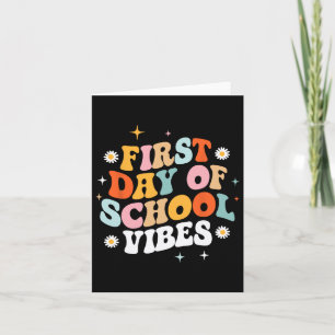 First Day Of School Vibes Retro Groovy Style  Card