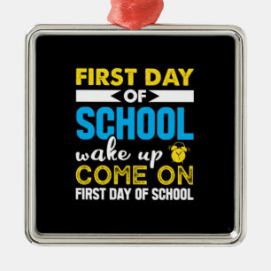 First Day Of School Wake Up Metal Tree Decoration