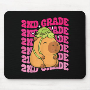 First Day Of Second Grade Capybara Turtle Backpack Mouse Pad