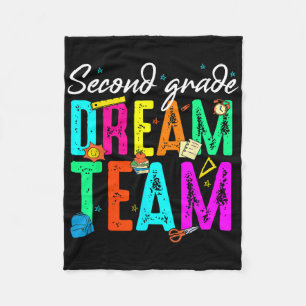 First Day Of Second Grade Dream Team Back To Schoo Fleece Blanket