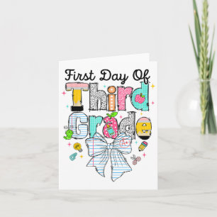 First Day Of Third Grade Back To School First Day  Card