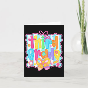First Day Of Third Grade Floral Bundle For Teacher Card