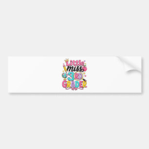 First Day of Third Little Miss 3rd Grader Bumper Sticker
