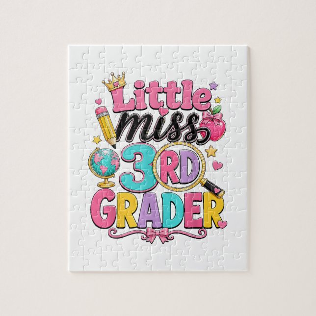 First Day of Third Little Miss 3rd Grader Jigsaw Puzzle (Vertical)