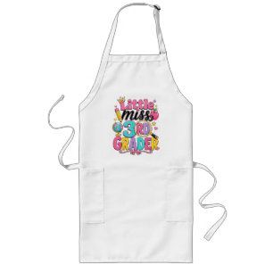 First Day of Third Little Miss 3rd Grader Long Apron