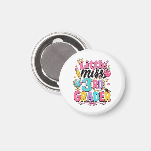 First Day of Third Little Miss 3rd Grader  Magnet (Front/Back)