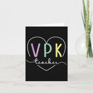 First Day Of Vpk Teacher Heart Back To School Vpk  Card