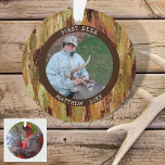 FIRST DEER Hunting Photo Camouflage Personalised Ornament<br><div class="desc">Hunter's FIRST DEER ornament personalised with a photo and name/date on the front and a full-bleed photo on the back of the ornament style shown. Camouflage pattern. All text is editable so you can change the title as desired. PHOTO TIP: For fastest/best results, choose a photo with the subject in...</div>