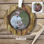FIRST DEER Hunting Photo Camouflage Personalised Ornament<br><div class="desc">Hunter's FIRST DEER ornament personalised with a photo and name/date on the front and a full-bleed photo on the back of the ornament style shown. Camouflage pattern. All text is editable so you can change the title as desired. PHOTO TIP: For fastest/best results, choose a photo with the subject in...</div>