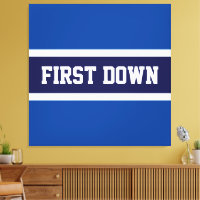 FIRST DOWN Bold Navy Royal Blue White Stripes