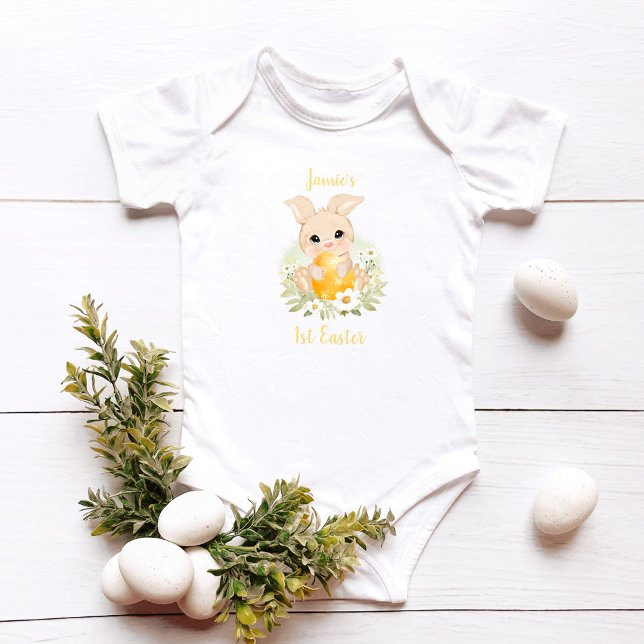 First Easter Bunny Personalized Name Unisex  Baby Bodysuit (Creator Uploaded)