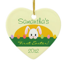 First Easter Peeking Bunny Personalised Ornament