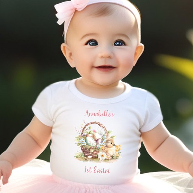 First Easter Personalised Baby girl Baby T-Shirt (First Easter Personalized Baby girl Baby T-Shirt)