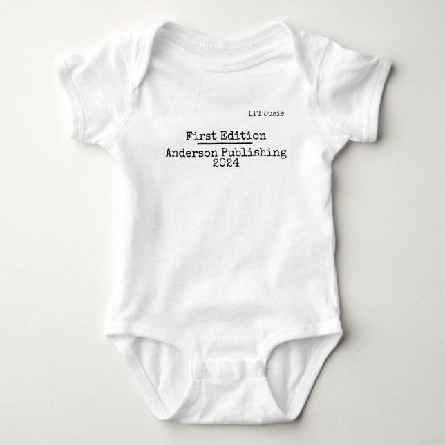 "First Edition" Customisable  Baby Bodysuit (Front)